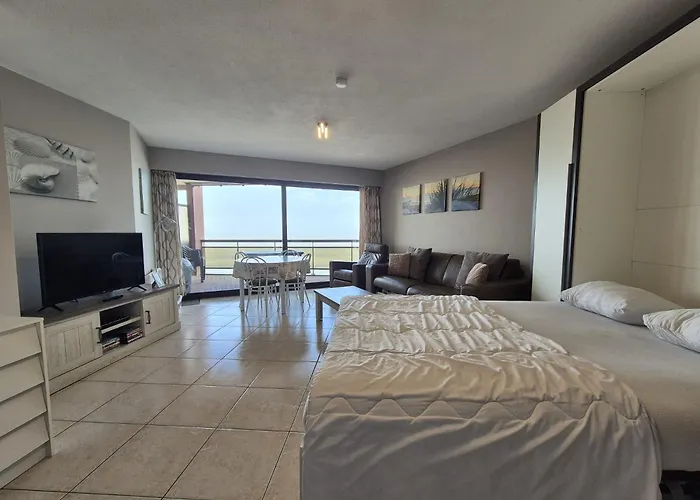 Large Beachstudio Seaview Near Brugge דירה